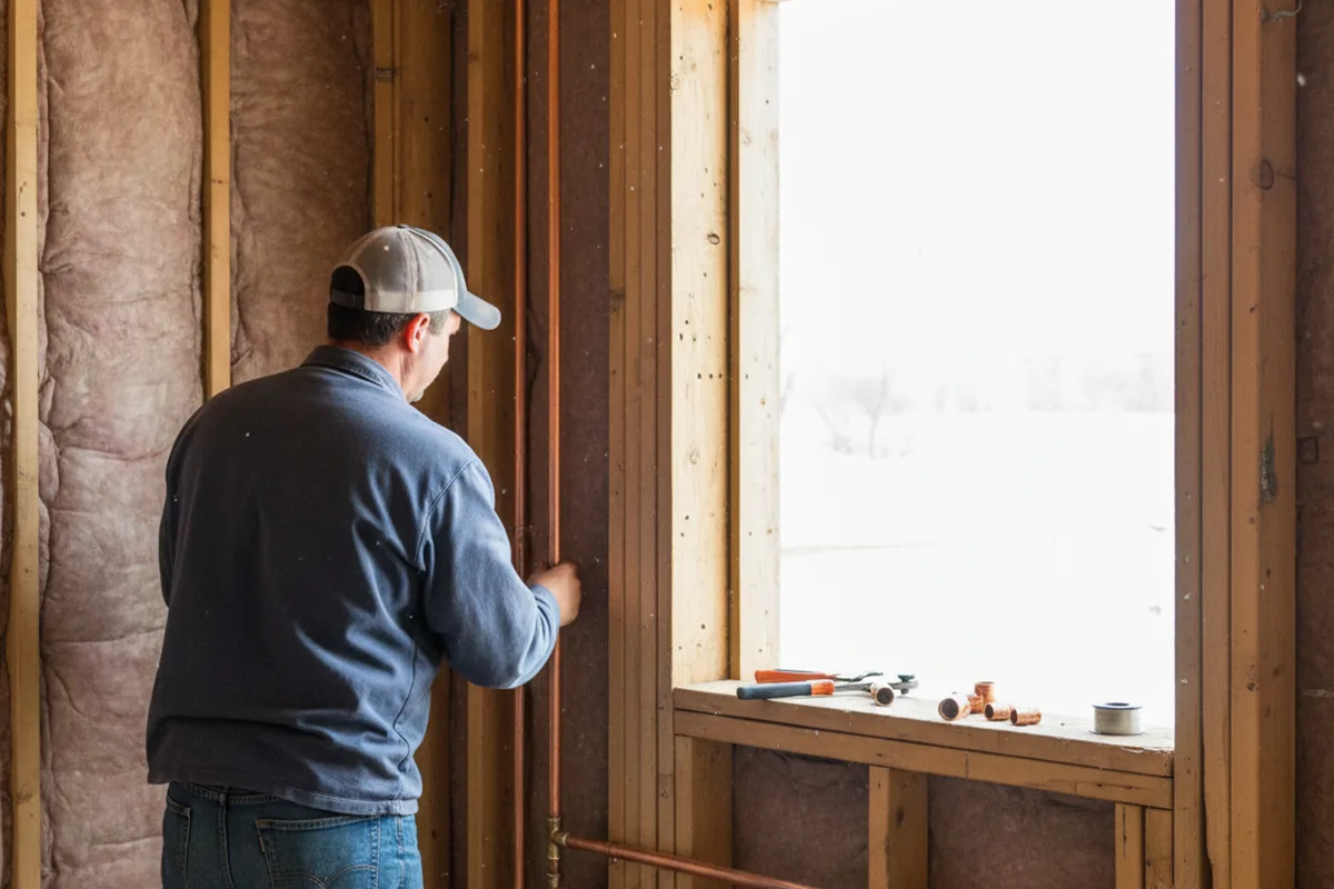Licensed plumber running new copper supply lines in a Jackson home